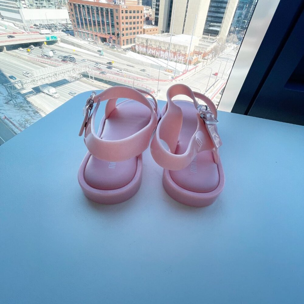MINI MELISSA MAR Sandal RosaPink Glitter Kid's Girly Girl Flat Shoes Size 12 - Picture 4 of 6
